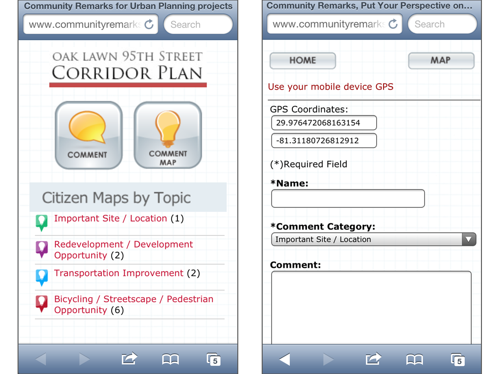 Community Remarks mobile version